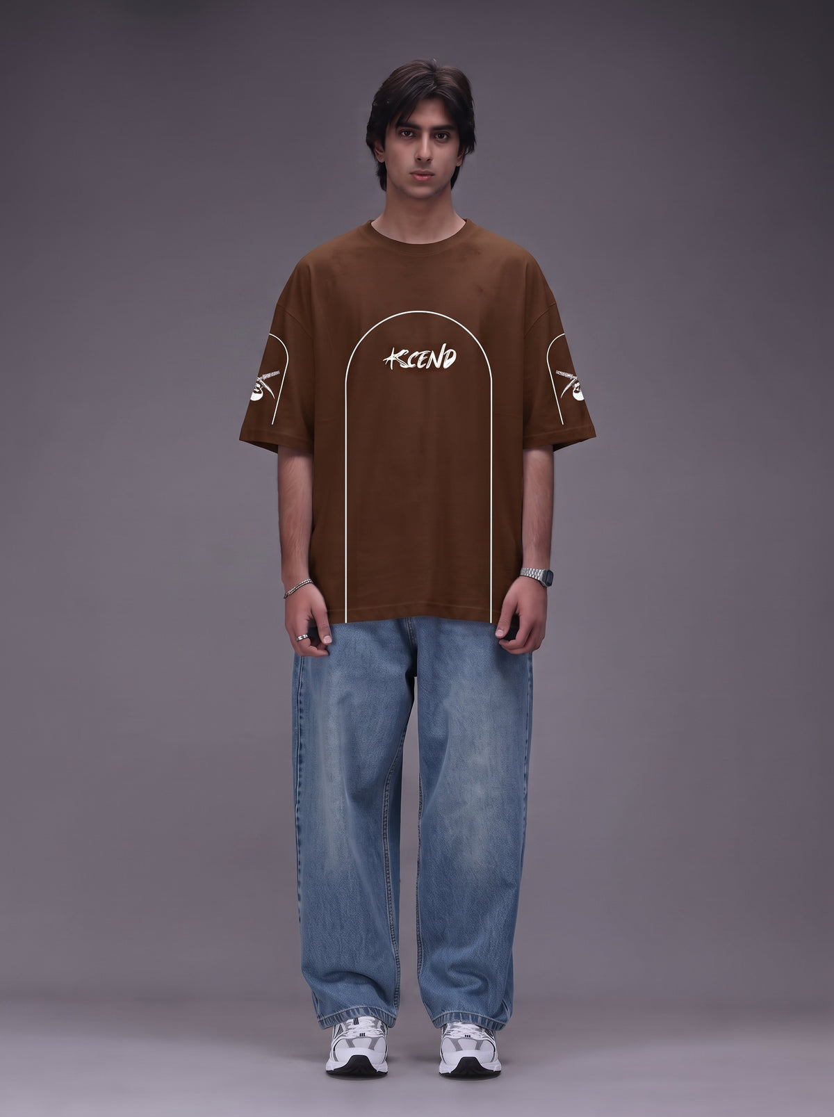 Unisex| T-Shirt Dark Brown| Terry Fabric