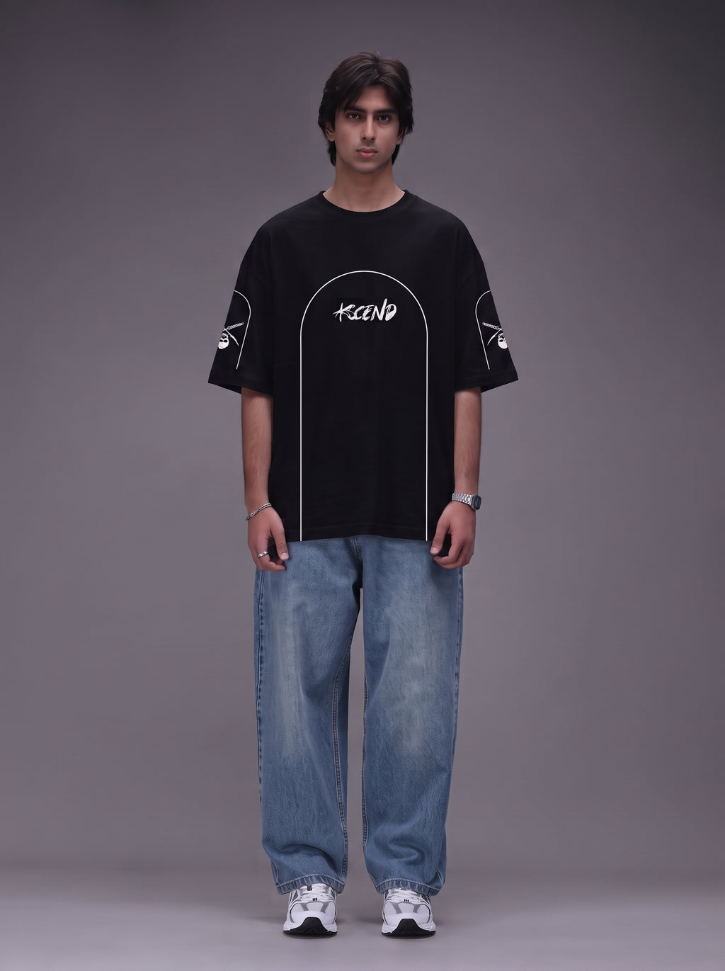 ASCEND |Graphic Jersey T-Shirt – Black Unisex Streetwear
