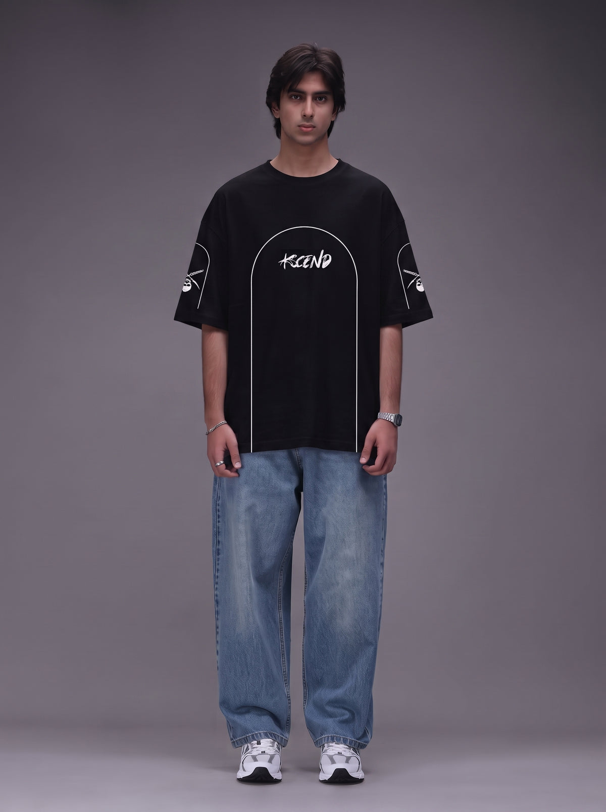 ASCEND |Graphic Jersey T-Shirt – Black Unisex Streetwear