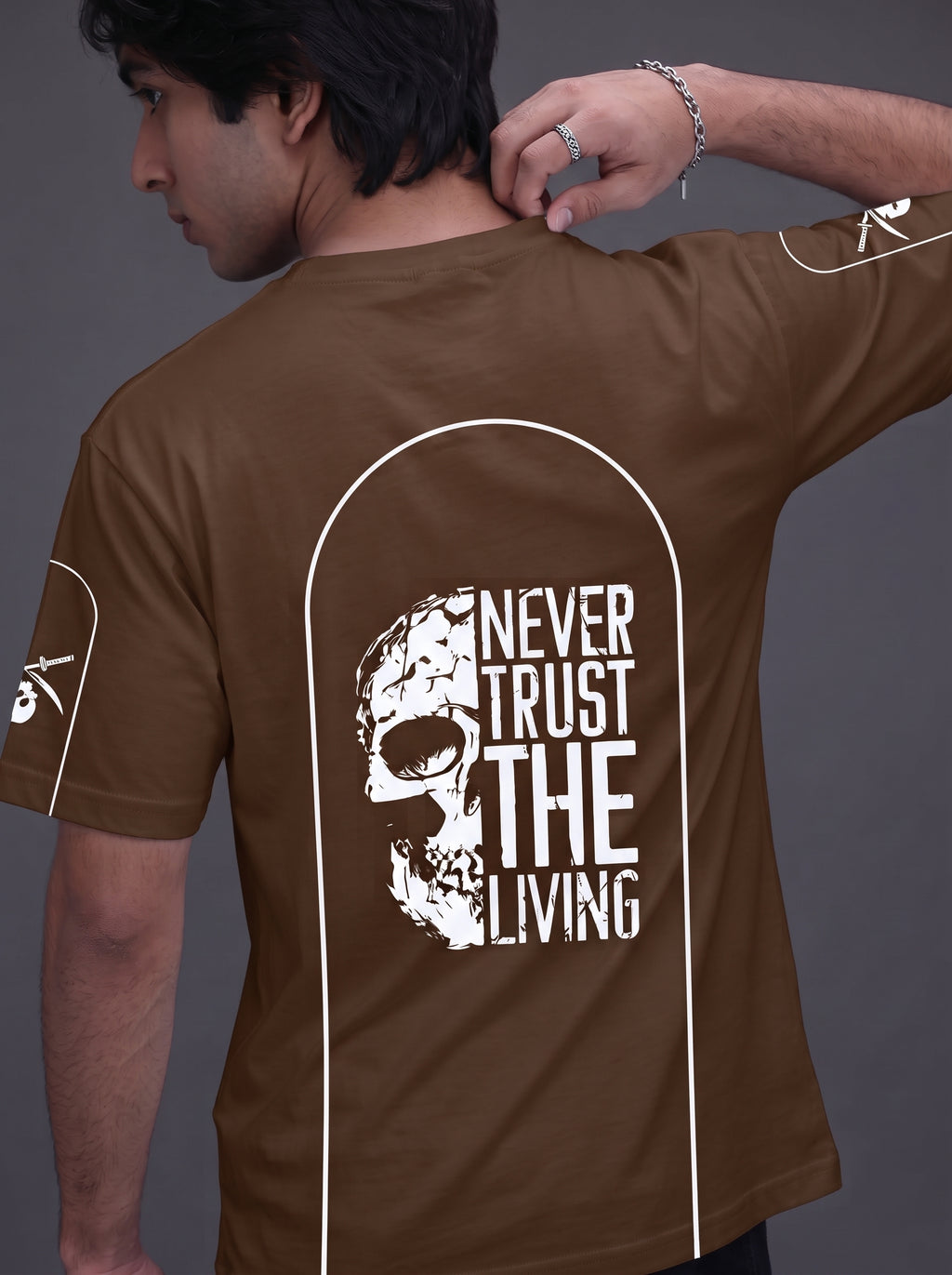 Unisex| T-Shirt Dark Brown| Terry Fabric