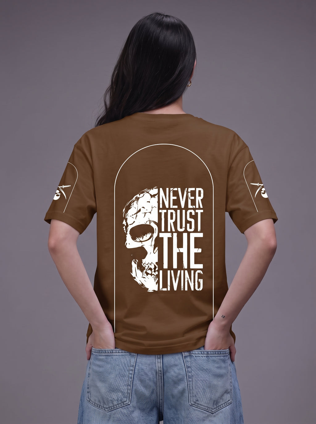 Unisex| T-Shirt Dark Brown| Terry Fabric