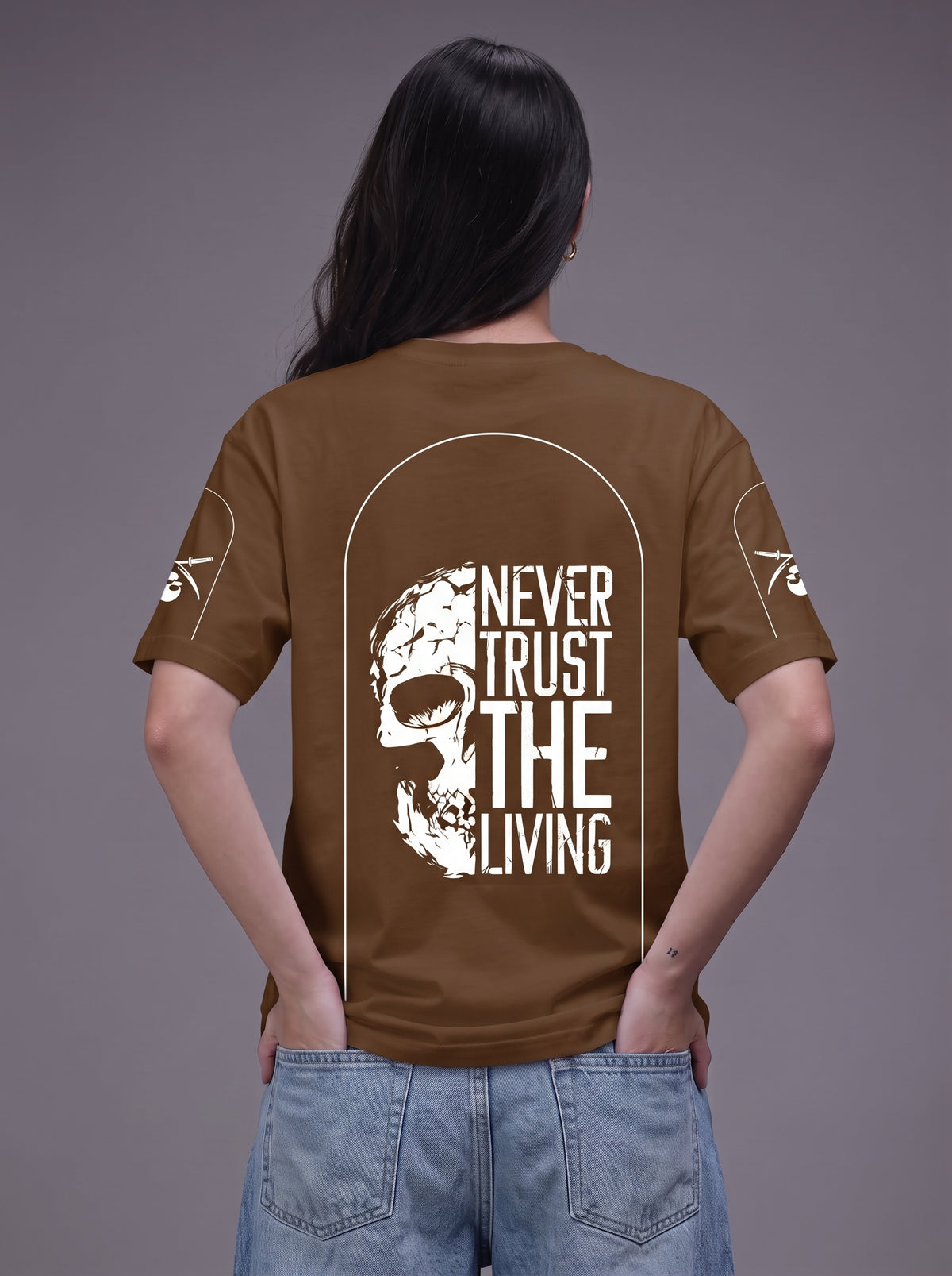 Unisex| T-Shirt Dark Brown| Terry Fabric