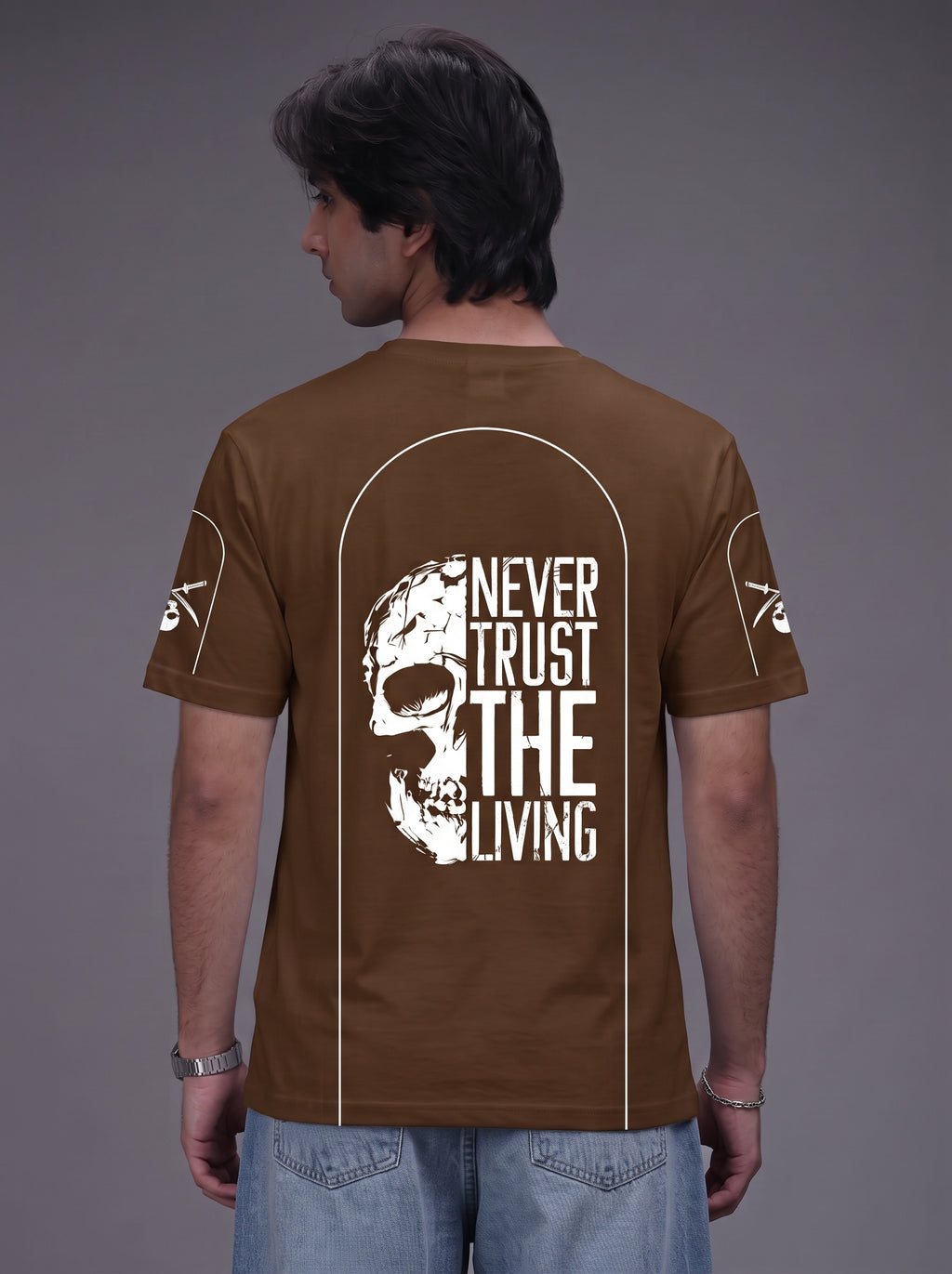 Unisex| T-Shirt Dark Brown| Terry Fabric