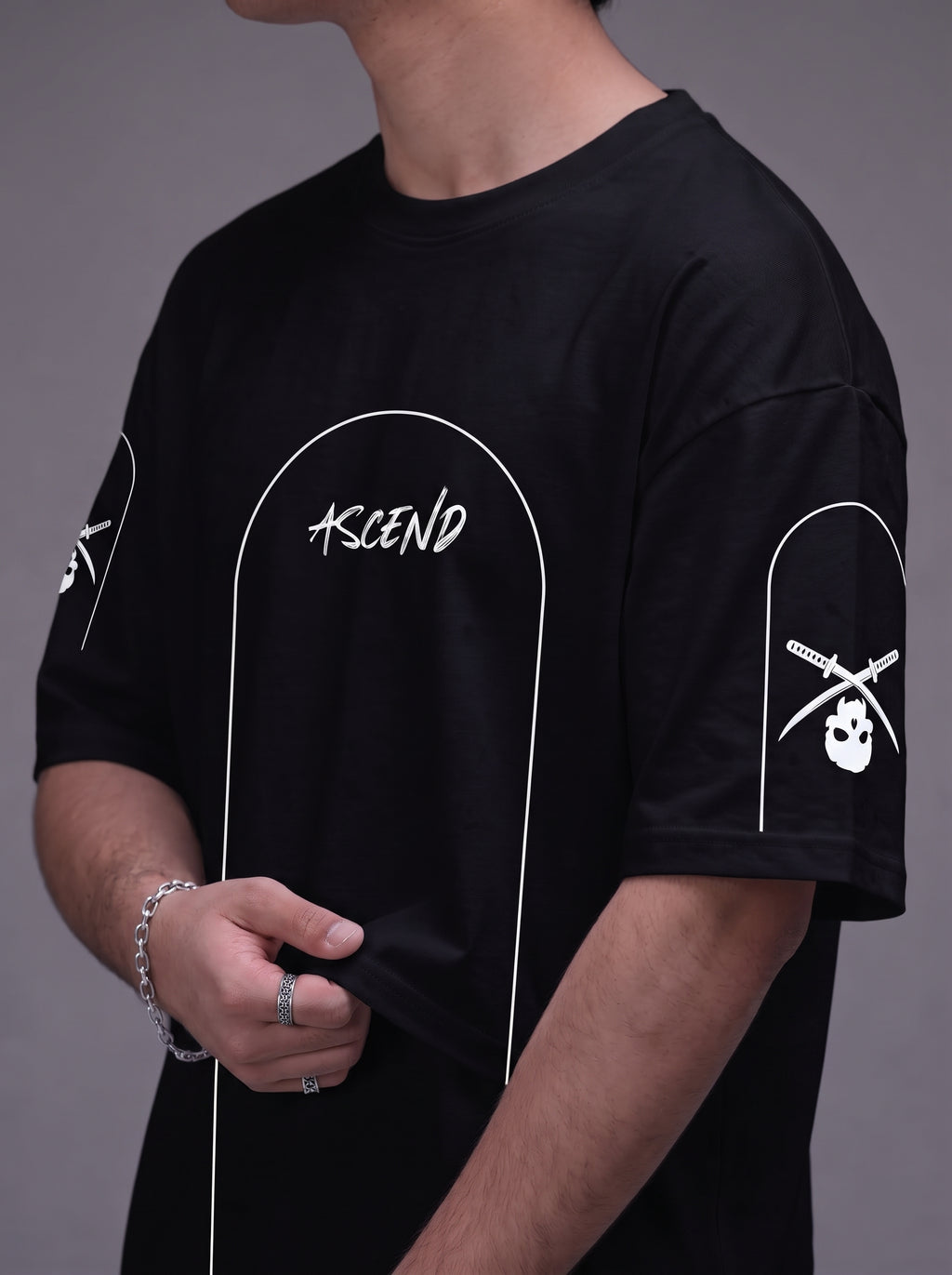 ASCEND |Graphic Jersey T-Shirt – Black Unisex Streetwear