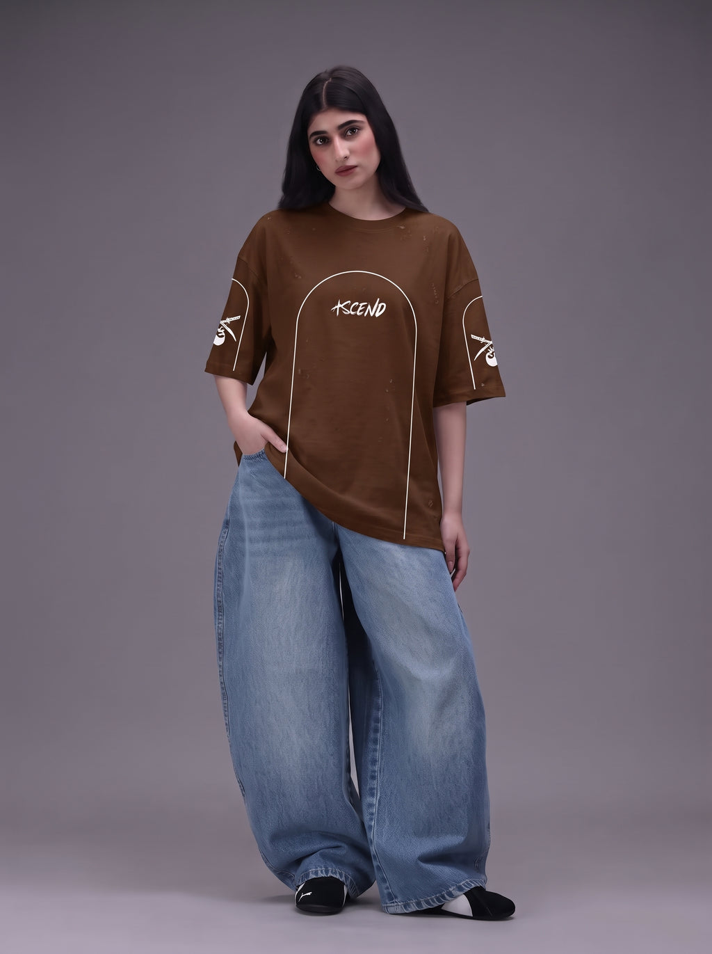 Unisex| T-Shirt Dark Brown| Terry Fabric