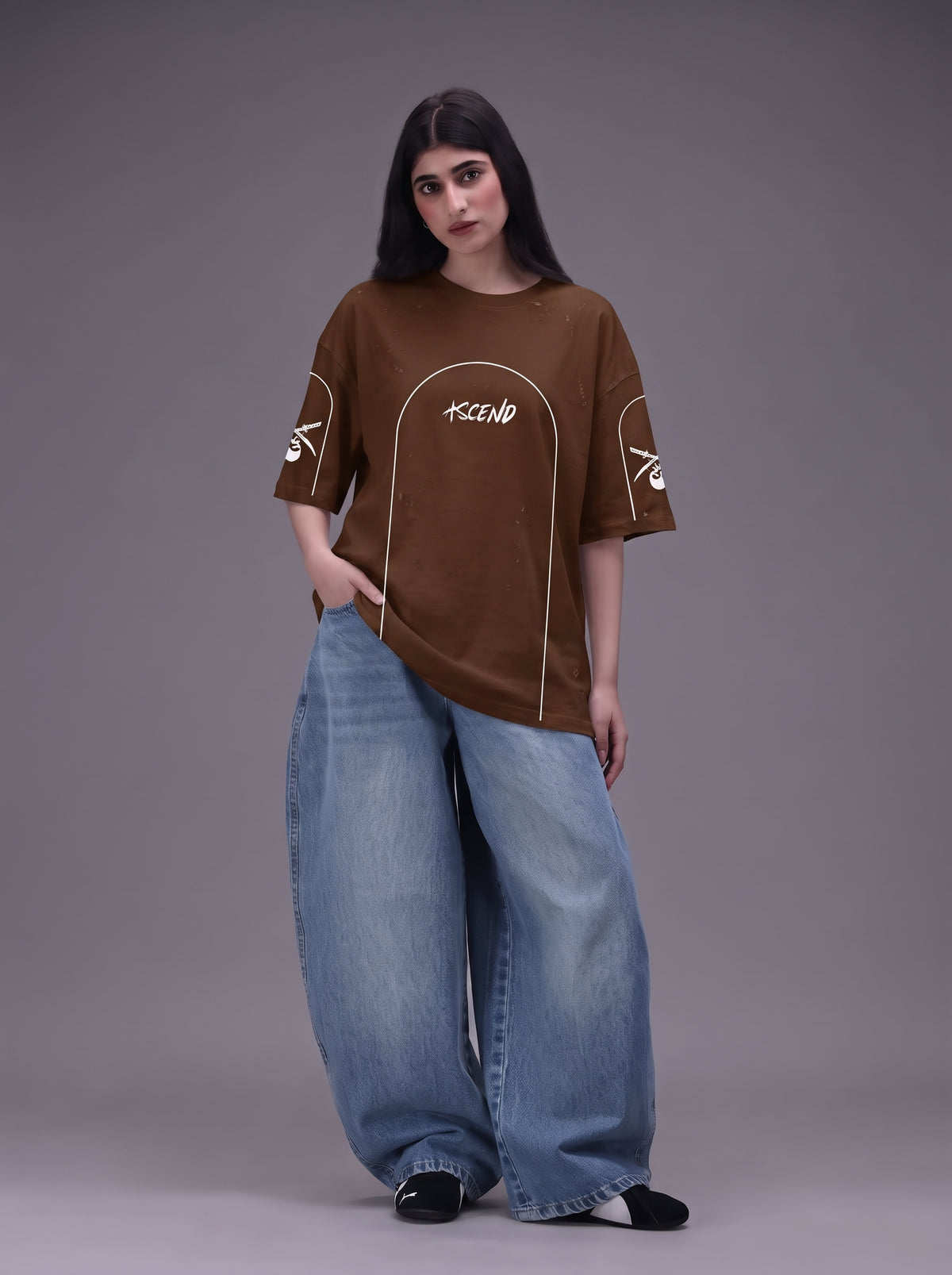 Unisex| T-Shirt Dark Brown| Terry Fabric