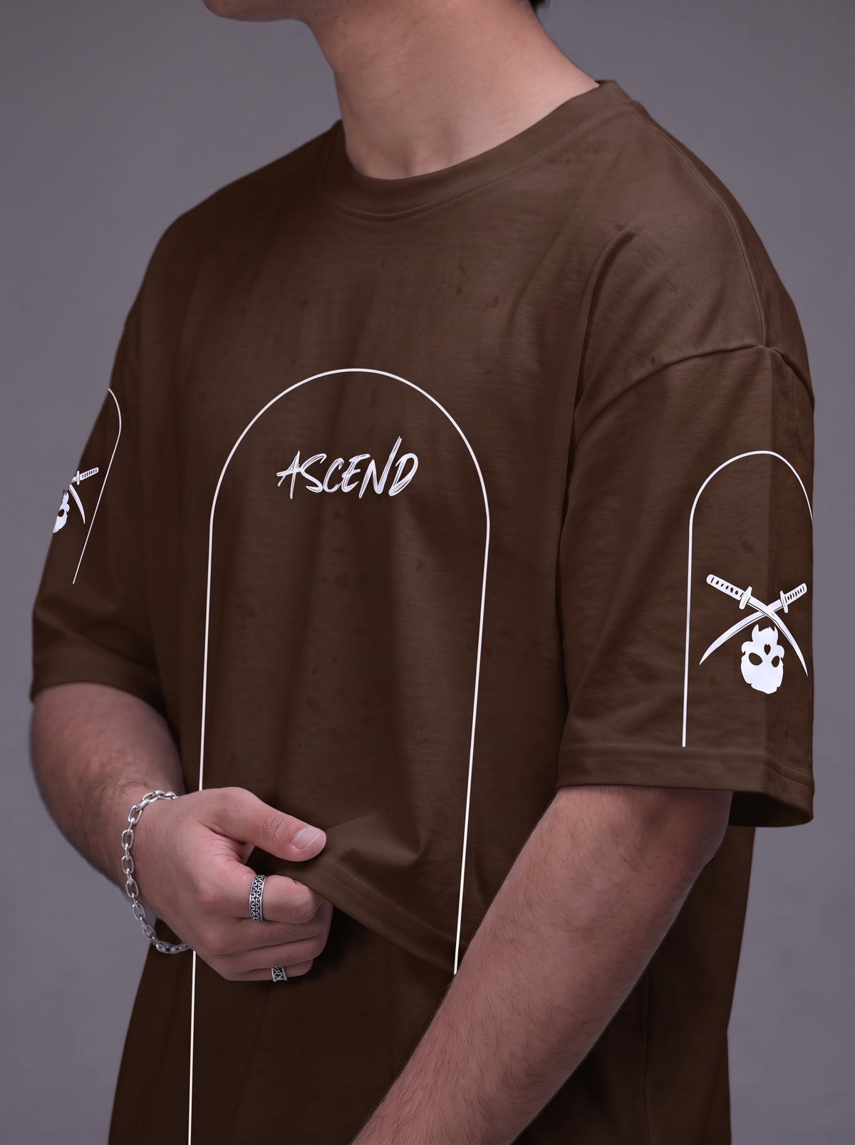 Unisex| T-Shirt Dark Brown| Terry Fabric