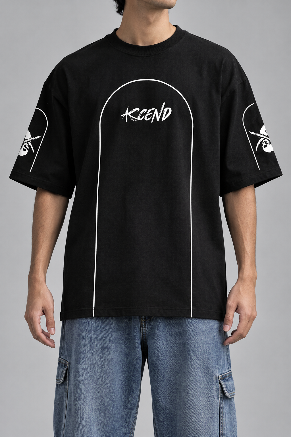 ASCEND |Graphic Jersey T-Shirt – Black Unisex Streetwear
