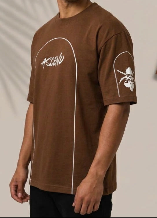 Unisex| T-Shirt Dark Brown| Terry Fabric